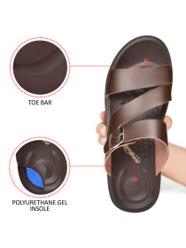 Men’s Casual Brown Slide Sandals
