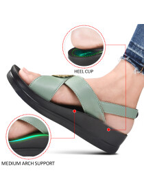 Green Platform Sandals for Women