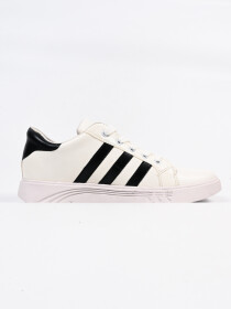 Men Black/White Striped Stylish Sneakers