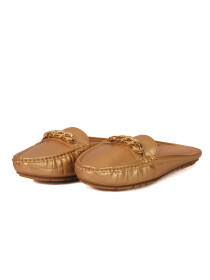 Chain Embellished Women Golden Mules