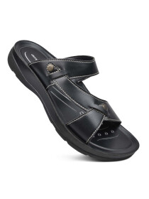 Women's Black Slip On Sandals