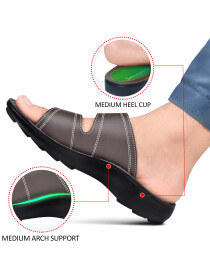 Men's Brown Casual Slippers