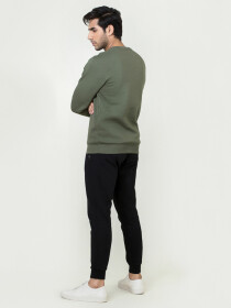 Men's Olive Basic Sweatshirt