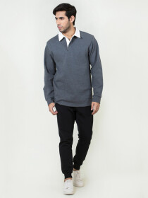 Men's Charcoal Heather Ribbed Polo