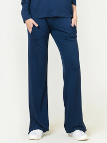 Women's Navy Blue Modal Flare Pants