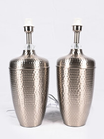 Metal Hammered Lamps Silver