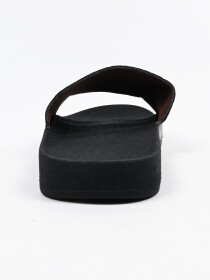 Men Hand-Crafted Brown Leather Crocodile Slides