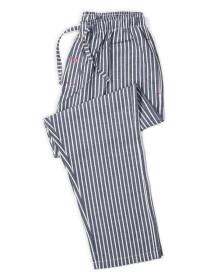 Grey & White lining Cotton Relaxed Pajama
