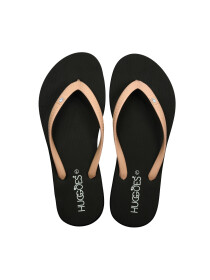 Women Black/Peach Flip Flops Slippers