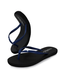 Women Black/Navy Blue Flip Flops Slippers