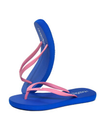 Women Blue/Pink Flip Flops Slippers