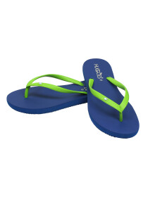 Women Blue/Green Flip Flops Slippers