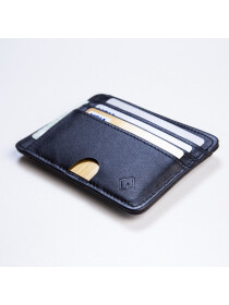 Black Leather Fall Minimalist Smart Slim Wallet