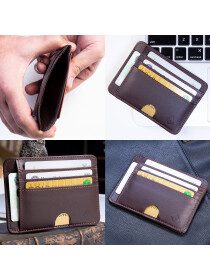Brown Leather Fall Minimalist Smart Slim Wallet