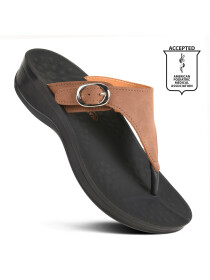 Women Brown Arch Support Platform Sandals