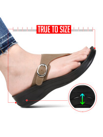 Women Khaki Arch Support Platform Sandals