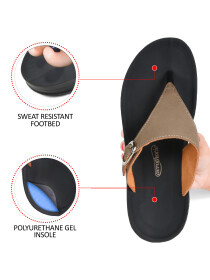 Women Khaki Arch Support Platform Sandals