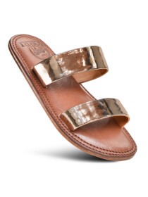 Women’s Brown Natural Leather Slide