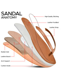 Women's Tan Genuine Leather Flat Slide
