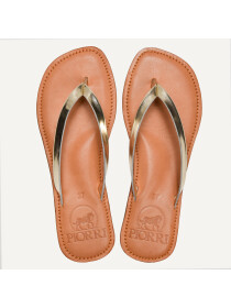 Women's Gleaming Leather Flat Slide
