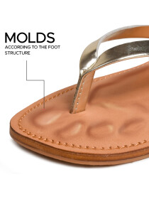Women's Gleaming Leather Flat Slide