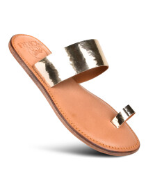 Women’s Golden Split Toe Natural Leather Slide