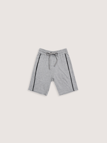 Boys' Grey Heather Contrast Piping Shorts