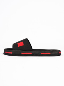 Men Black & Red Box Style Slides