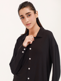 Women's Black Air Button Down Shirt