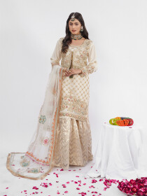 Women Off-White Gharara Dress