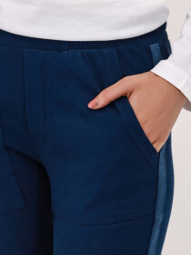 Women's Navy Side Tape Tapered Pants