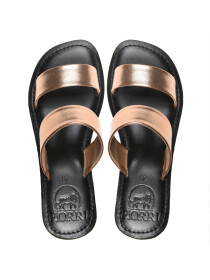 Women’s Talise Gold Strappy Leather Heeled Slides