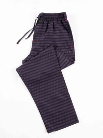 Men's Purple Relaxed Fit Striped Cotton Pajama
