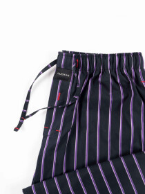 Men's Violet Relaxed Fit Striped Cotton Pajama