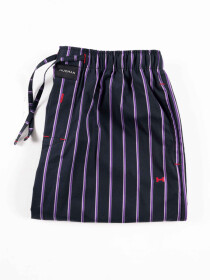 Men's Violet Relaxed Fit Striped Cotton Pajama