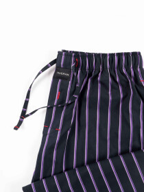 Men's Light Blue and Violet Relaxed Fit Striped Cotton Pajamas - Pack of 2