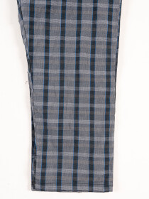 Men's Gray/Blue Relaxed Fit Plaid Cotton Pajama