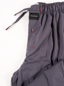 Men's Charcoal Relaxed Fit Striped Cotton Pajama