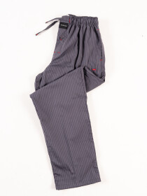 Men's Charcoal Relaxed Fit Striped Cotton Pajama