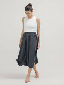 Women's Charcoal Flared Midi Skirt
