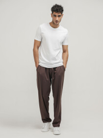 Men's Dark Brown Relaxed Fit Pants