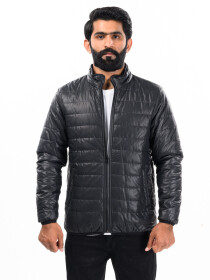 Men Black Quilted Puffer Jacket full sleeves