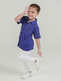 Kids' Purple Safari Collar Shirt