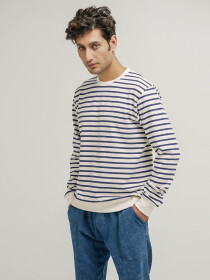Men's White Striped Sweatshirt