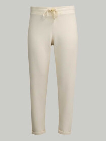 Women's Cream White Luxe Stretch Tapered Pants
