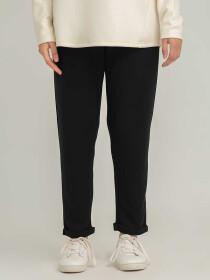 Women's Black Luxe Stretch Tapered Pants