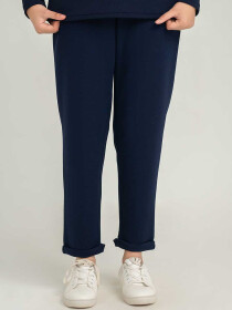 Women's Navy Luxe Stretch Tapered Pants