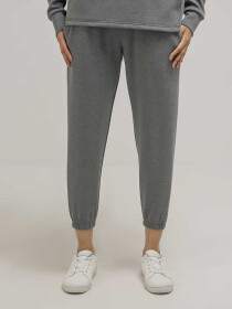 Women's Grey Heather Luxe Stretch Cropped Joggers