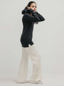 Women's Cream White Luxe Stretch Flare Pants
