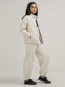 Women's Cream White Sherpa Jacket